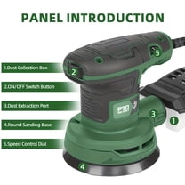 5-Inch Electric Random Orbital Palm Sander - 2.6AMP 6 Variable Speeds (8000-13000RPM) with Dust Collection, 21pcs Sandpapers for Woodworking/Auto Polishing & Christmas Gift