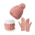 thumbnail image 1 of Gorro de invierno elástico suave para clima frío, tejido, protección contra el frío, calentador de cuello Rosa, 1 of 8