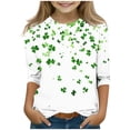 thumbnail image 2 of COM1950s Jour de la Saint-Patrick, Haut Décontracté en Forme de Cœur à Manches Trois-Quarts et Col Rond pour Enfants, Jour de la Saint-Patrick pour Enfants, 2 of 9