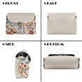 thumbnail image 2 of SCRAWLGOD Floral Print Red Blue Beige PU Leather Small Crossbody Bags for Women, Cell Phone Cross body Purse Bag Crossbody Wallet Purses with Detachable Chain, 2 of 7