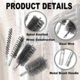 thumbnail image 3 of Steel Wire Tube Cleaning Brush, Round Chimney Cleaning Brush, M12 Threaded Interface Cleaning Brush, 18mm Diameter 160mm Length, 2pcs, 3 of 5