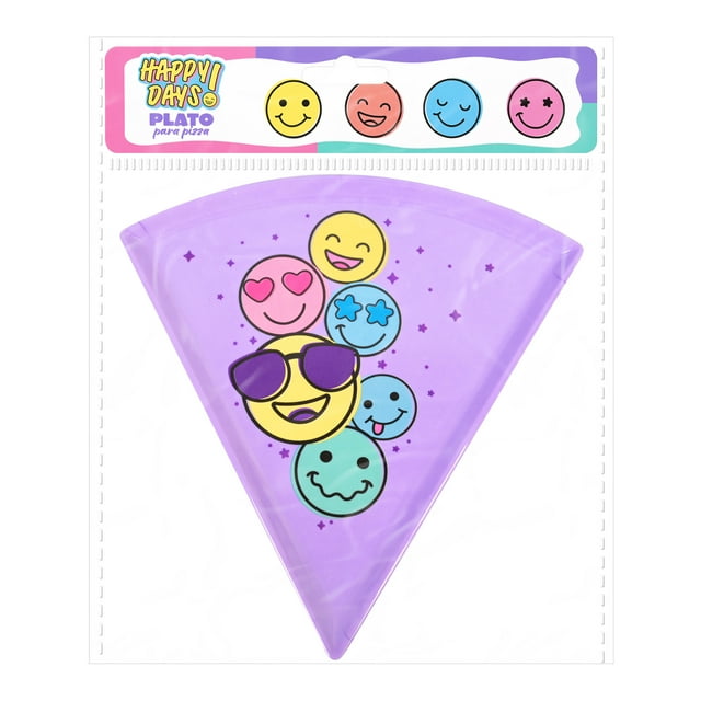 Plato para Pizza Prichos Happy Days! de Melamina Color Morado 1 Pieza