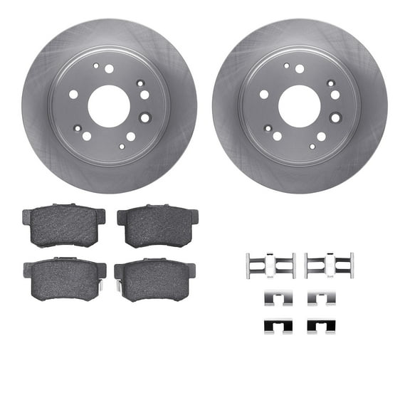 Dynamic Friction Company Rear Brake Rotors with 5000 Advanced Brake Pads includes Hardware 6512-58092
