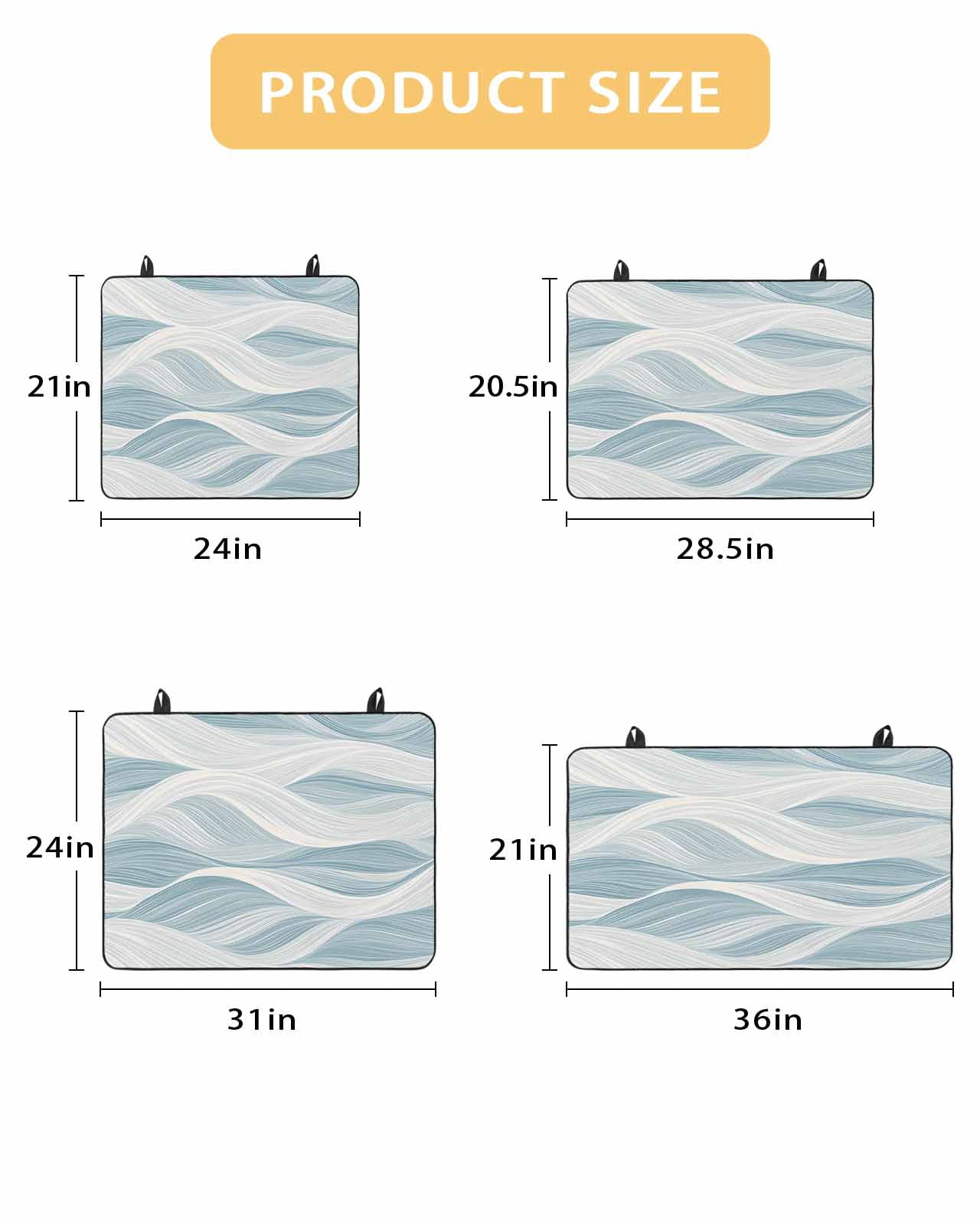 nqOlkjepod Large Induction Cooktop Protector Mat 24"x21", White Blue Ombre Stripe Stove Top Covers for Electric Stove, Modern Abstract Moire Waves Stove Burner Cover Mats, Glass Top Stove Cover