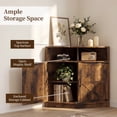 thumbnail image 6 of Jableast 33" Tall Farmhouse Corner Cabinet with Barn Door Design, Wooden Storage Cabinet with Open Display Shelf, Bathroom Cabinet with Hidden Storage for Living Room, Kitchen, Bathroom, Rustic Brown, 6 of 9