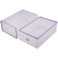 thumbnail image 2 of Shoe Storage Box Shoe Organizer Closet Organizers and Storage Storage Boxes Foldable Shoe Box Organizer Shoe Storage Bag Box Double Plastic Purple, 2 of 7