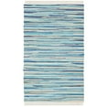 thumbnail image 3 of SAFAVIEH Rag Elena Striped Cotton Area Rug, Turquoise/Multi, 10' x 14', 3 of 11