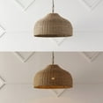 thumbnail image 6 of JONATHAN Y Eliza 20" 1-Light Coastal Bohemian Rattan/Iron Dome LED Pendant, Brown/Brass Gold, 6 of 11