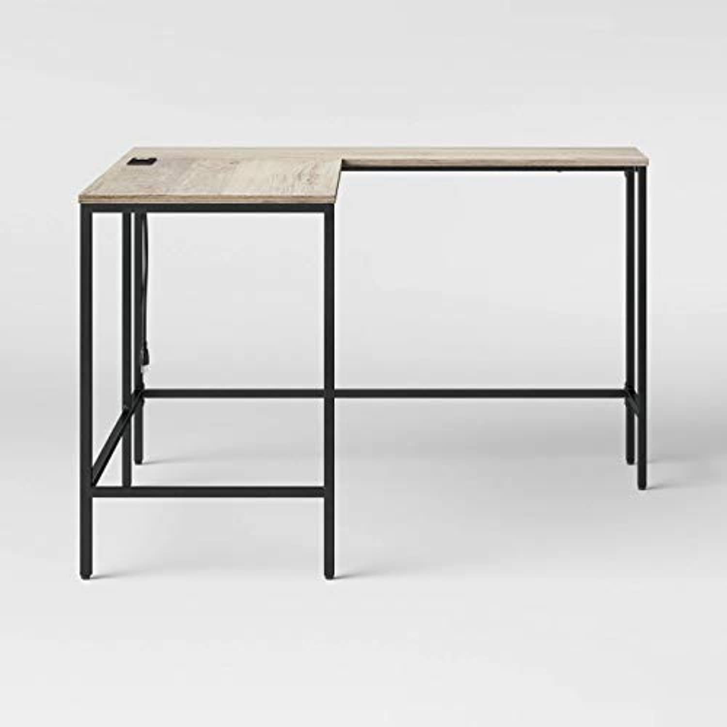 Loring Wood L Shape Desk Oak