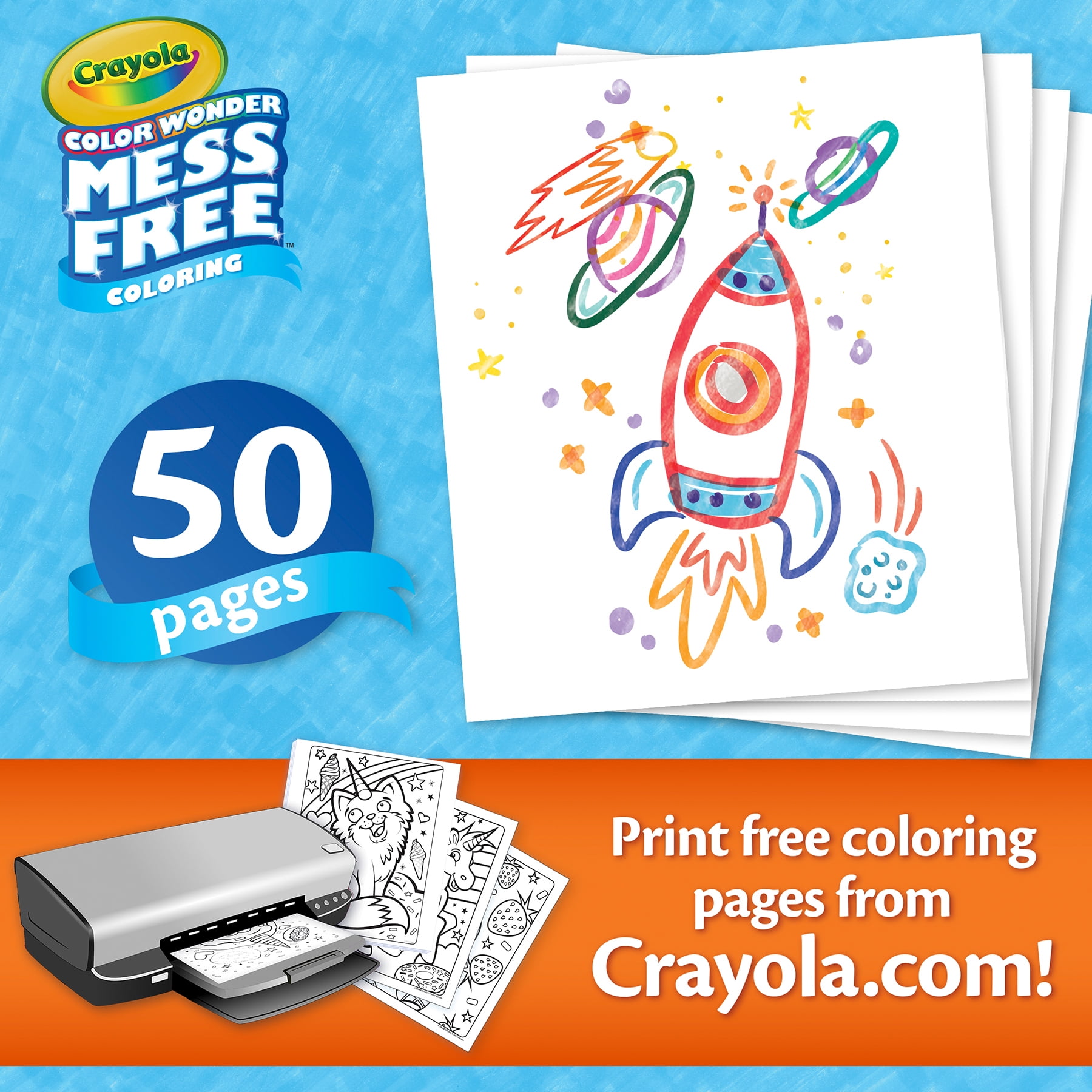 Crayola Color Wonder Blank Coloring Pages, 50 Per Pack, 2 Packs