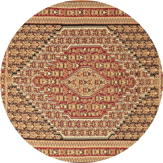 Ahgly Company Indoor Round Southwestern Brown Country Area Rugs, 3' Round