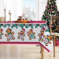thumbnail image 4 of Merry Christmas Gingerbread Man Rectangle Tablecloth 60 x 120 Inch, Magenta Xmas Peppermint Candy Decorative Table Cloth Dining Table Cover, Snowflake Holiday Dinner Party Picnic Decoration, 4 of 5