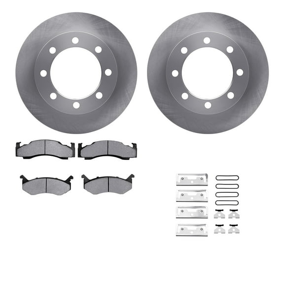Dynamic Friction Company Front Brake Rotors with Heavy Duty Brake Pads includes Hardware 6212-40288