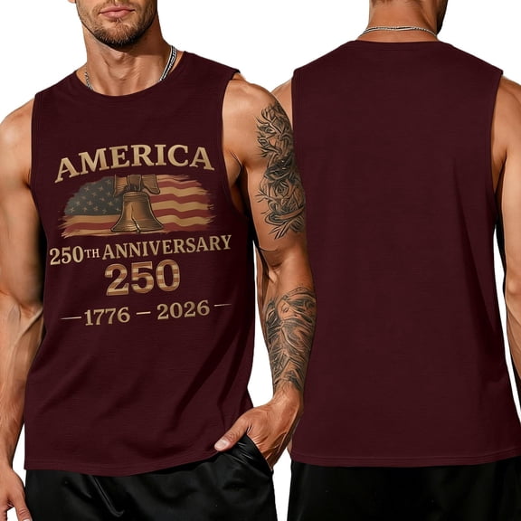 4th Of July Mens Tops Summer Muscle Tank Tops Sleeveless Graphic Shirts Patriotic Flag Shirts