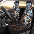 thumbnail image 2 of Honeii Vintage Blue Floral Wolf Print Car Seat Covers 2 Pieces, Full Set Universal Seat Covers for Cars, Waterproof Auto Seat Protectors, 2 of 7
