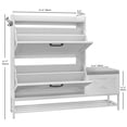 thumbnail image 2 of Dextrus Shoe Cabinet,with Shoe Bench,Farmhouse Shoe Storage Organizer with 2 Flip Drawers for 16 Pairs for Entryway, Foyer, Hallway, White, 2 of 6