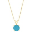thumbnail image 1 of 2 ct Brilliant Round Cut Solitaire Simulated Turquoise 14k Yellow Gold Pendant with 16" Chain, 1 of 4