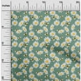 thumbnail image 2 of oneOone Rayon Dusty Teal Green Fabric Floral Sunflower With Honey Bee Sewing Material Print Fabric By The Yard 56 Inch Wide, 2 of 4