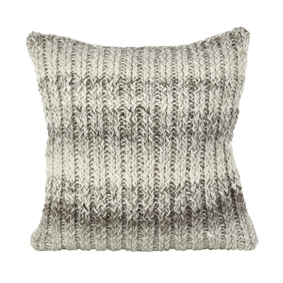 Hand Knit Ombre Design Accent Cushion Wool Down Filled Throw Pillow