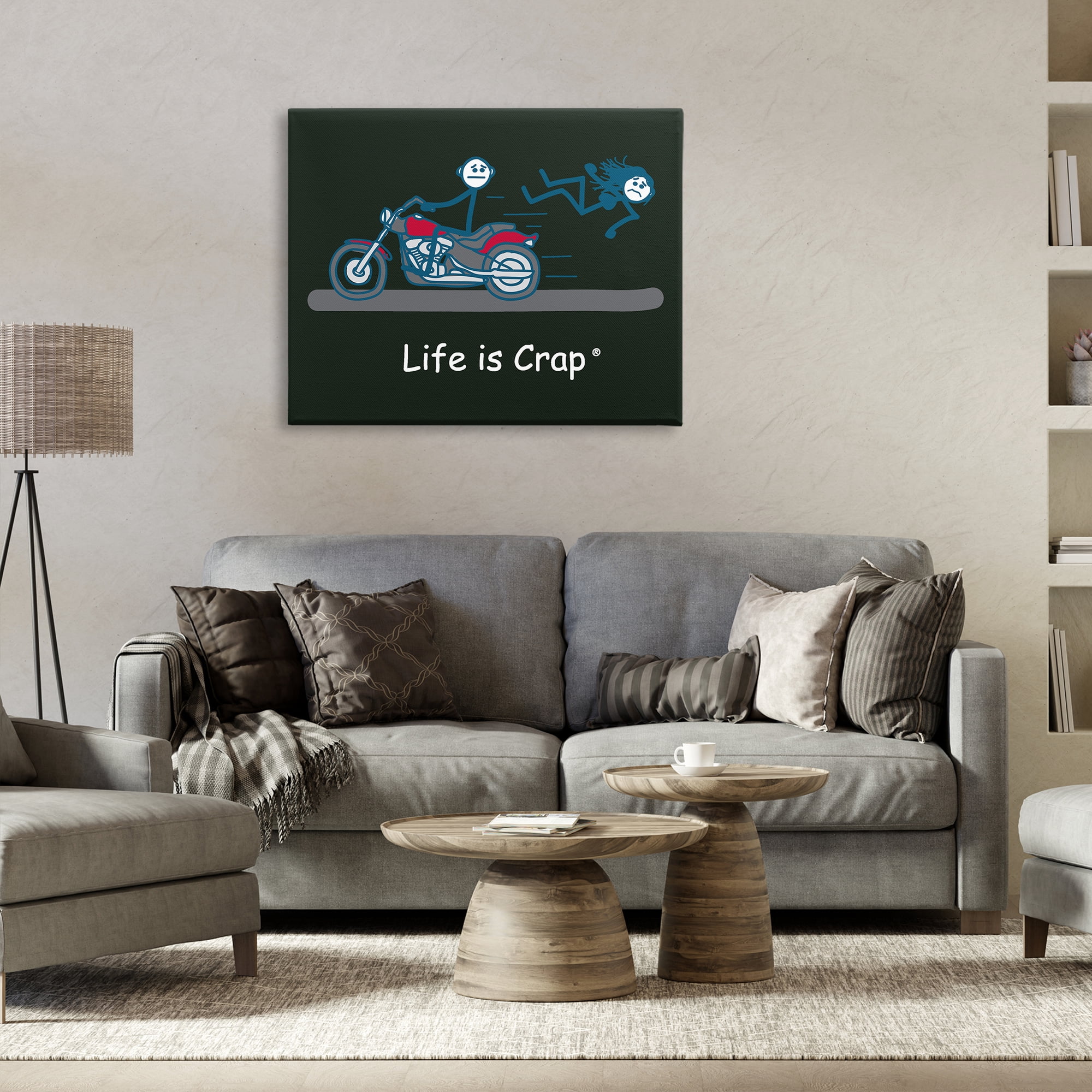 Stupell Industries Funny Motorcycle Babe Novelty & Humor Painting Wrapped Canvas Art Print Wall Art, 40 x 30