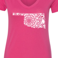 thumbnail image 4 of Inktastic Oklahoma Silhouette Mandala Women's V-Neck T-Shirt, 4 of 5