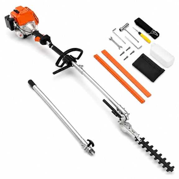 43CC 2-Cycle Gas Hedge Trimmer with Pole Saw – 24-Inch Dual-Action Blade, Long Reach Multi-Function Tool for Lawn & Landscaping – CG430