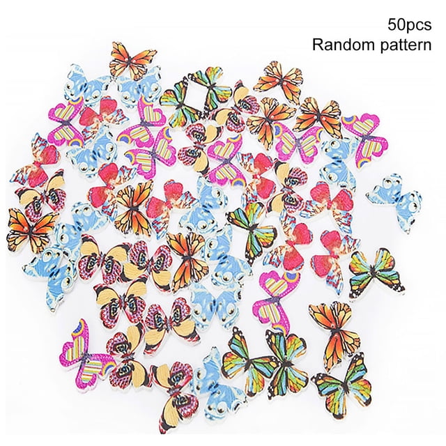 Patrón de dibujos animados al azar insecto botón de madera niños ropa costura DIY artesanía botones de madera 50 Piezas seitruly HA6061-00B