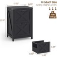 thumbnail image 2 of 2 Drawer Small File Cabinet, Farmhouse Vertical Filing Cabinet Fits Letter and A4 Size, Under Desk Wooden File Cabinets for Home Office, Printer Stand, Black, 2 of 16