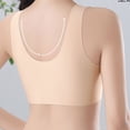 thumbnail image 6 of Zedker Bras for Women Thin Rimless Large Lace Front Buckle Waistcoat Daily Underwear Bra Beige Plus XXL, 6 of 7