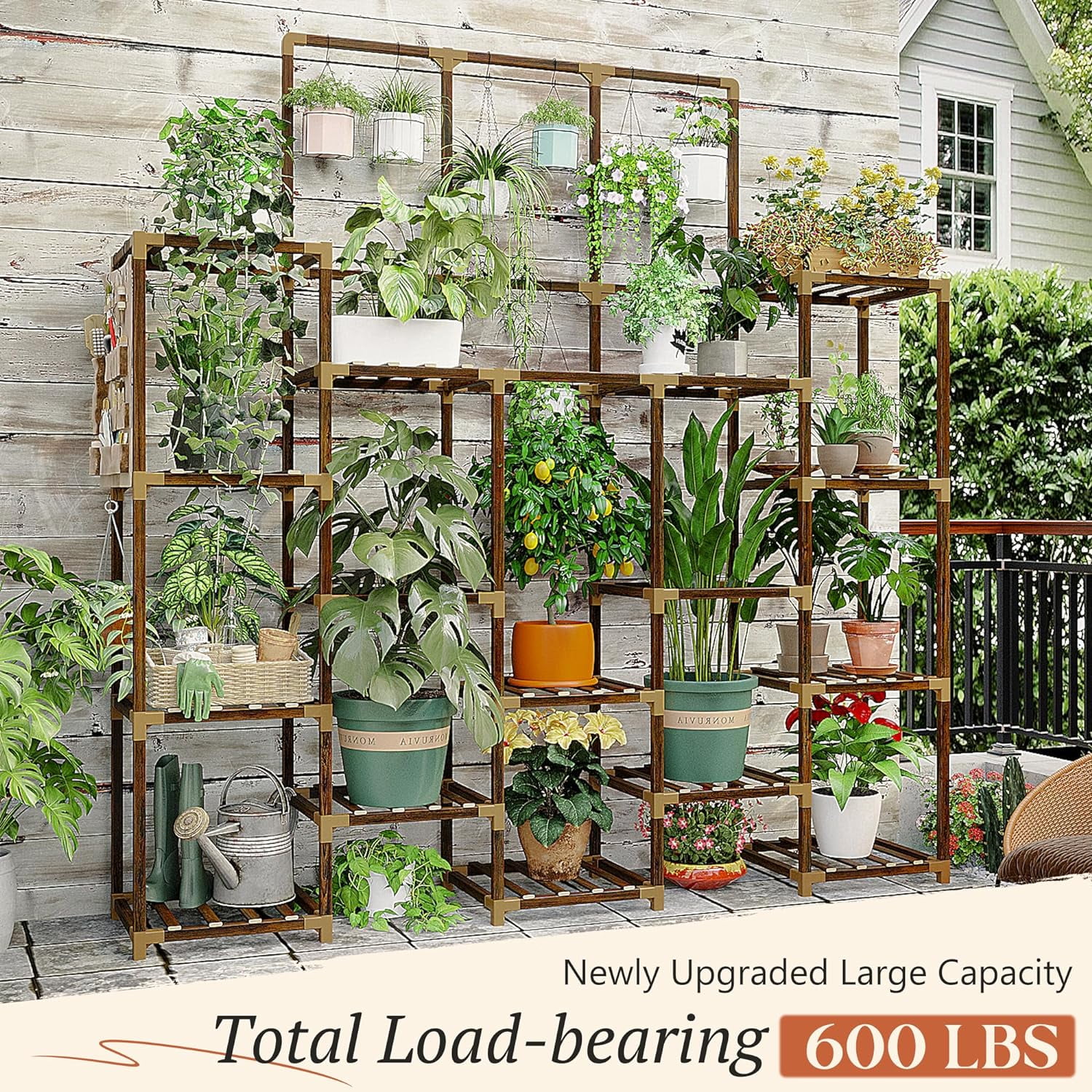 63''H Plant Stand Indoor Tall Plant Stands Outdoor with 7 Tiers