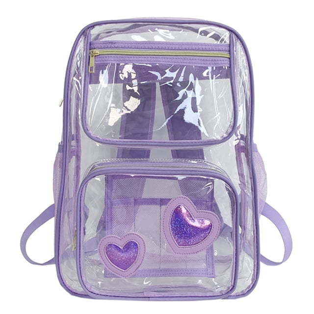 Mochila para Ordenador Portátil Bolso Escolar PVC Transparente Viajes Al Aire Libre