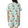 thumbnail image 6 of Daiia Rabbit Is Eating Carrots Pattern Womens Pajama Sets Short Sleeve Pajamas for Women Sets Soft Lounge Sets Casual Round Neck Sleepwear PJS-XX-Large, 6 of 7