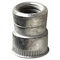 Rivet Nut, 1/4"-28 Thread Size, 0.4 in Flange Dia., 0.515 in L, Aluminum, 10 PK