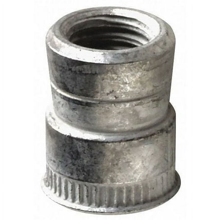 Rivet Nut, 1/4"-28 Thread Size, 0.4 in Flange Dia., 0.515 in L, Aluminum, 10 PK