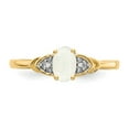 thumbnail image 5 of 14K Yellow Gold Ring Band with Stones (10) October Opal Oval Phenomena Diamond Round, Size 5, 5 of 5