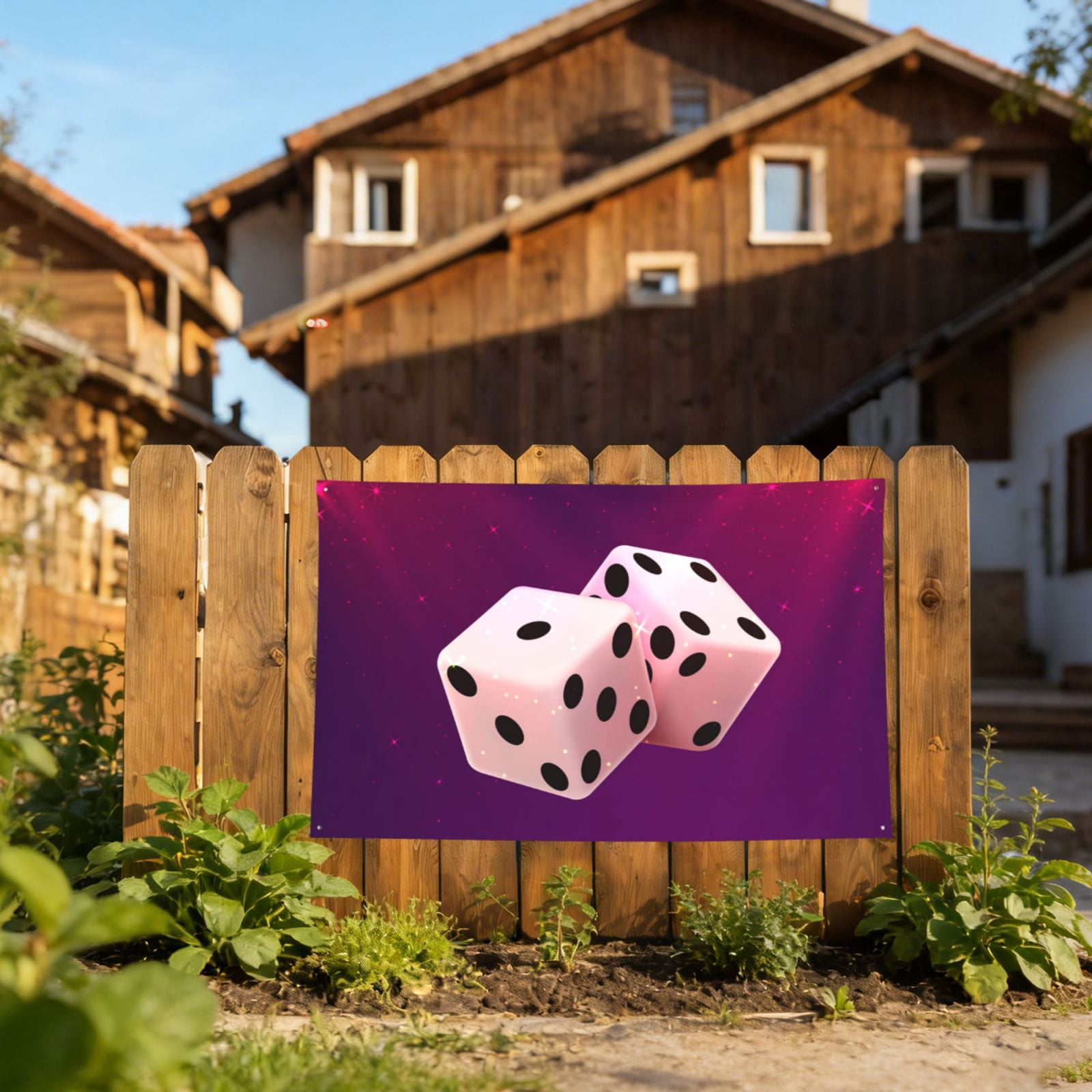 Casino Dice Star Galaxy Four Hole Decorated Banner Flag for Garden Yard Home Decoration Indoor Outdoor 4x6 Ft