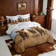thumbnail image 2 of Erosebridal Farm Highland Cattle 7pcs Bedding Comforter Set,Bull Cattle Wildlife Farmhouse Cow Queen Bedding Sets For Adults,Reversible Light Gray, 2 of 7