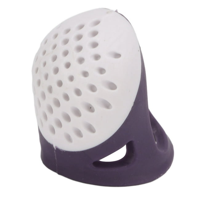 Dedal de silicona, dedal morado grande, dedal transpirable para tejer, almohadillas para dedales, valor inmejorable
