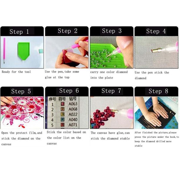 Cuadros Decorativos DIY diamante pintura bordado Cruz puntada herramienta punto taladro pluma (3 taladros) Ehuebsd embutido en tela