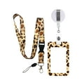 thumbnail image 5 of Leopards Print Card Holder and Lanyard Set Identity Card Holder with Lanyard Retractable Badge Reel for Office School, 5 of 9