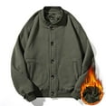 thumbnail image 2 of Txeol Mens Winter Fleece Coats Thicken Warm Jackets Casual Loose Long Sleeve Button Down Coat with Pockets 2025,Army Green,L, 2 of 8
