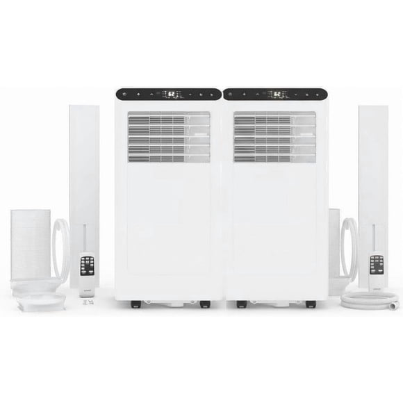 YUSAZENS 2-Pack 8000BTU Portable Air Conditioner, 8K Mobile Cooling Unit with White Body, White Top and Black Control Panel, ABS Compact Room AC