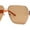Gold Brown - Light Brown, variant on Womens Metal Rim Oversize Mafia Mob Fashion Sunglasses Gold Black