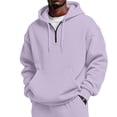 thumbnail image 2 of Nestiefly Lightweight Hoodie Men Fall Winter Fleece Drawstring Oversized Sweatshirts | Drawstring, Athletic, Vintage, Warm, Christmas Light Purple 2XL, 2 of 6