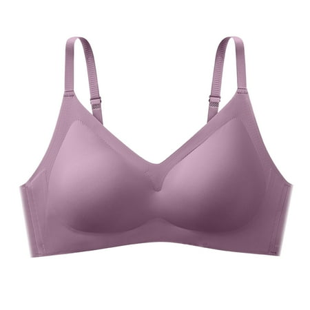 Pavied Sports Bra Push Up Bra Wireless Bras for Women Women s Traceless Steel Rimless Small Chest Gathered And Folded Anti Sagging Sports Beautiful Back Bra Seamless Bras Backless Bra Purple XL