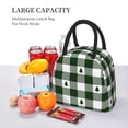 thumbnail image 5 of Yiaed Green White Lumberjack Plaid Print Lunch Bag Adult Insulated Lunch Box, Leakproof Cooler Food Lunch Containers Reusable High Capacity Lunch Tote Bags-One Size, 5 of 6