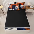 thumbnail image 4 of Homewish Palm Monstera Leaf Zipper Full Size Comforter Sets with Fitted Sheet and 2 Pillowcases,Cartoon Tropical Plant Zipper Bedding Set For Men Women,Reversible,4 Pieces, 4 of 7