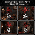 thumbnail image 4 of Gothic Red Rose Cross  Building Blocks Set with Skeleton Hand, Compatible with Lego, Dark Art Collectible Decor Gift for Adults Teens, 497Pcs, 4 of 7