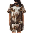 thumbnail image 3 of Lsque Cow With Butterflies Women's Short-Sleeved Pajama Set - 2 Piece Soft and Lightweight Sleepwear Set-XX-Large, 3 of 9