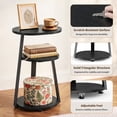 thumbnail image 5 of Biemlerfn 3-Tier Side Table, Small Round End Table with Metal Frame, Sofa Table Nightstand for Living Room, Bedroom, Black, 5 of 9